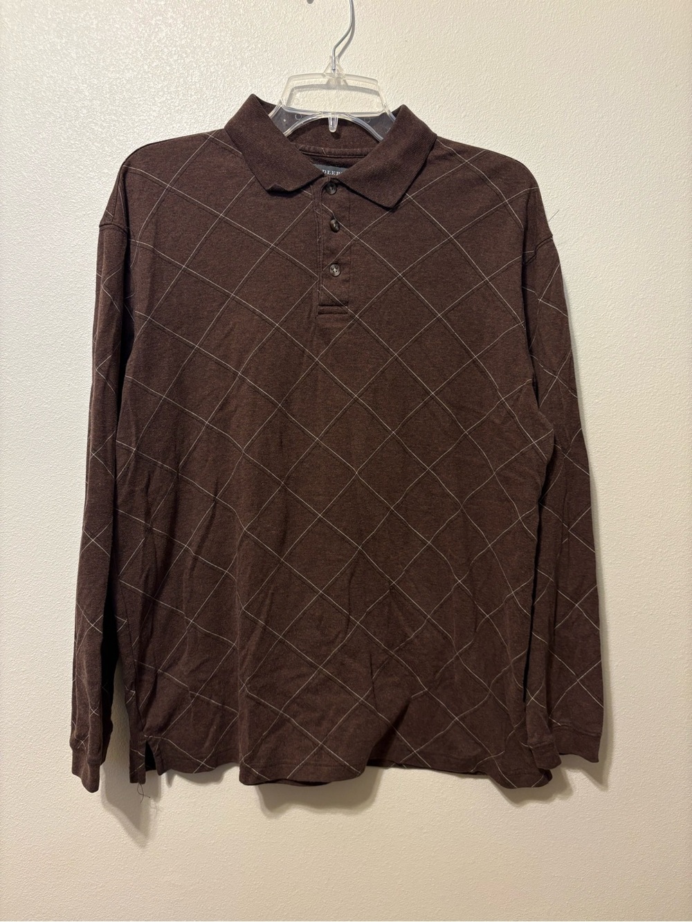 Saddlebred Brown Long Sleeve  Polo